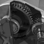 What does a helical gearbox consist of?