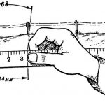 Measuring angles on the ground using a compass, a watch dial, binoculars with a scale, using a ruler and eye determination of angles.