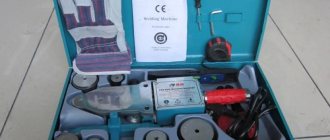 Welding machine for soldering plastic pipes with good equipment