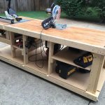 Workbench made of wooden elements