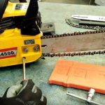 Sharpening a power saw chain